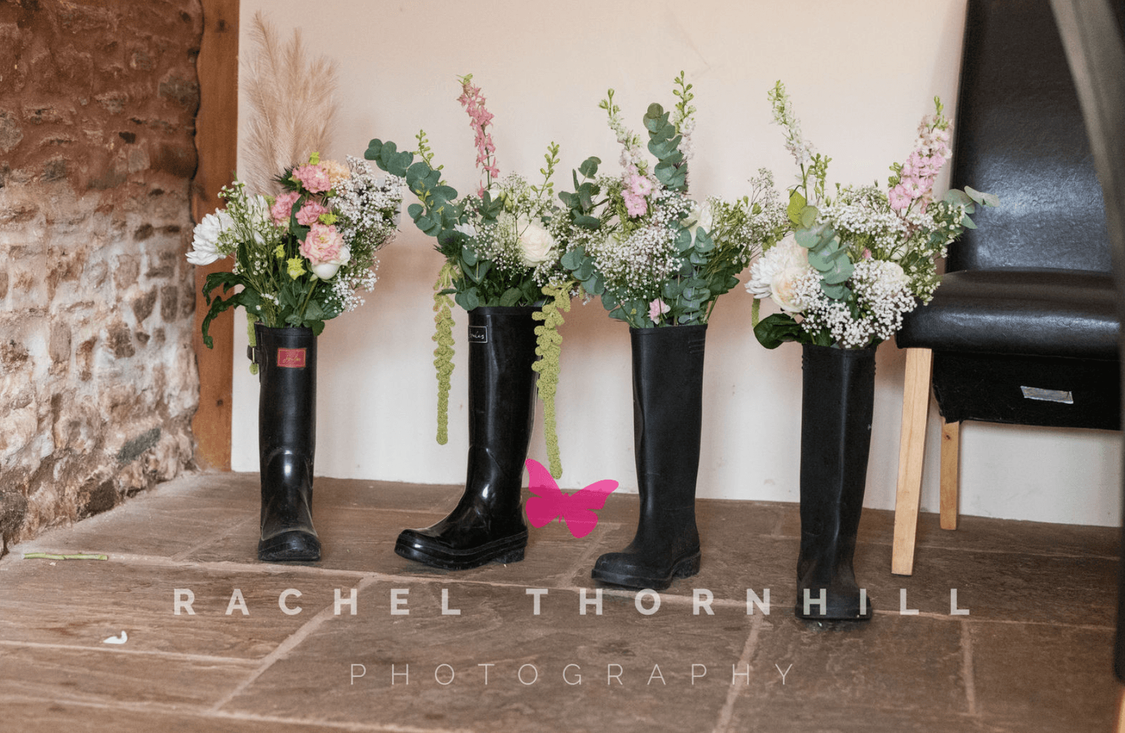 Flowers in wellies